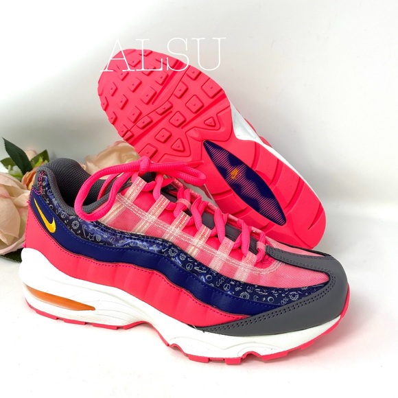 🎁 Santa’s Special 🎄 Nike Air Max 95 GS Purple Laser Leather k/W Size 7 - Picture 4 of 7